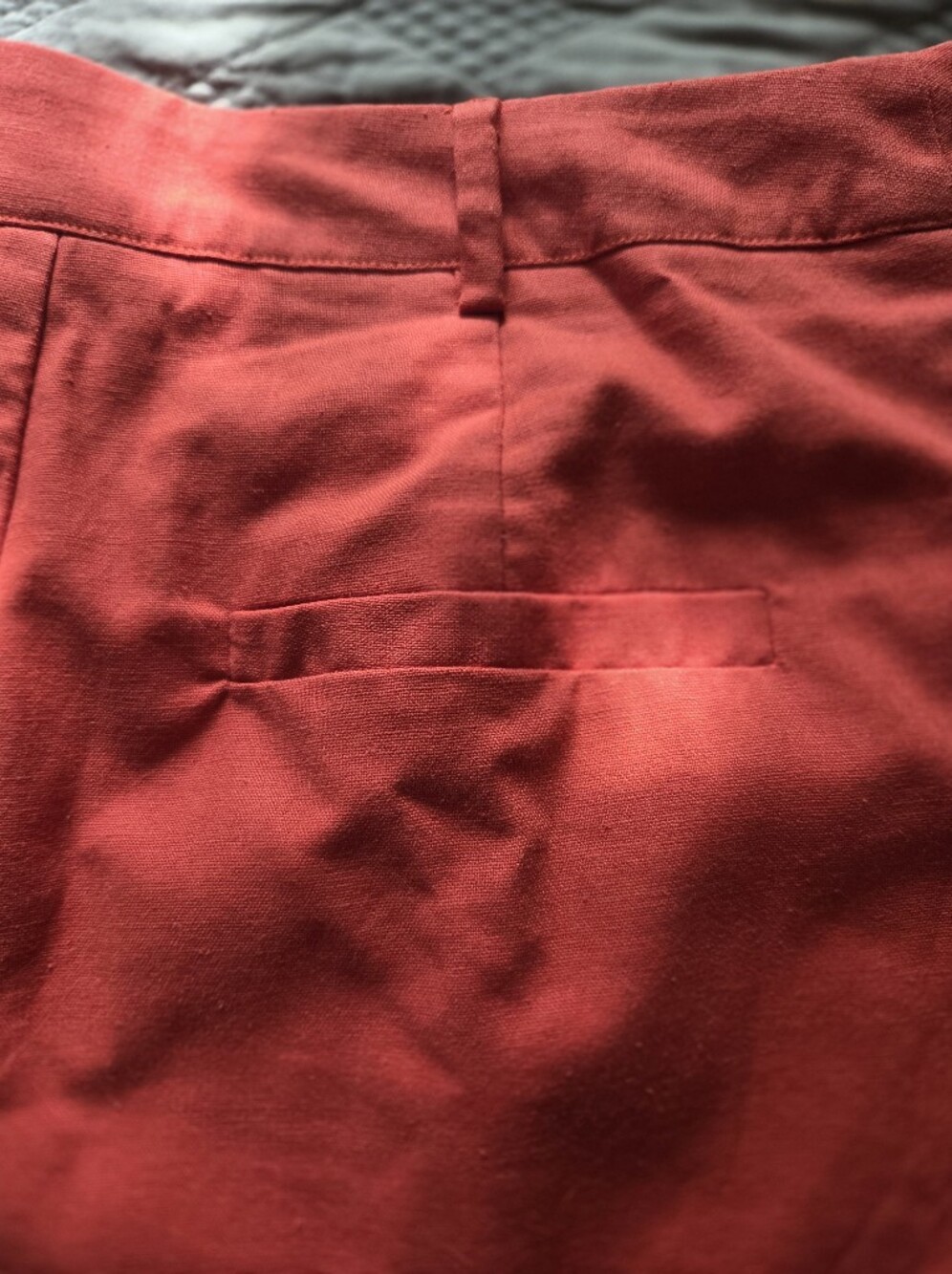 Women’s Red Scallop Hem Shorts - Picture 8 of 9